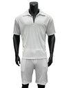 Summer Fashion Mens Clothing  Men's Suits New Zipper Polo Casual Short Sleeve Drawstring Shorts Men's Set