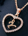 26 Letters Heart-shaped Zircon Pendant Necklace Stainless Steel Gold Color Chains Jewelry Birthday Gift For Women