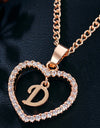 26 Letters Heart-shaped Zircon Pendant Necklace Stainless Steel Gold Color Chains Jewelry Birthday Gift For Women