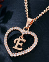 26 Letters Heart-shaped Zircon Pendant Necklace Stainless Steel Gold Color Chains Jewelry Birthday Gift For Women
