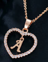 26 Letters Heart-shaped Zircon Pendant Necklace Stainless Steel Gold Color Chains Jewelry Birthday Gift For Women