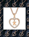 26 Letters Heart-shaped Zircon Pendant Necklace Stainless Steel Gold Color Chains Jewelry Birthday Gift For Women