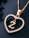26 Letters Heart-shaped Zircon Pendant Necklace Stainless Steel Gold Color Chains Jewelry Birthday Gift For Women