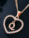 26 Letters Heart-shaped Zircon Pendant Necklace Stainless Steel Gold Color Chains Jewelry Birthday Gift For Women