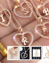26 Letters Heart-shaped Zircon Pendant Necklace Stainless Steel Gold Color Chains Jewelry Birthday Gift For Women